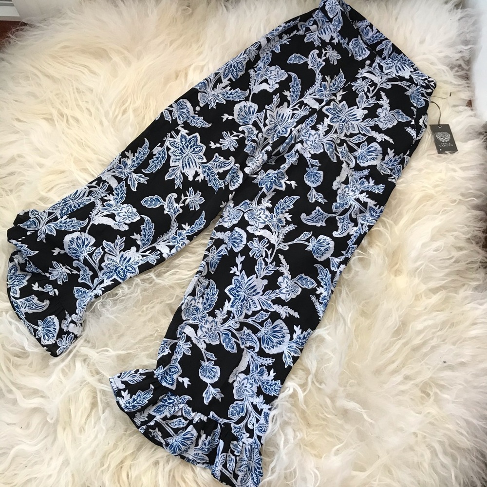 Vince Camuto Crepe Floral Print Casual Pants - Picture 2 of 5